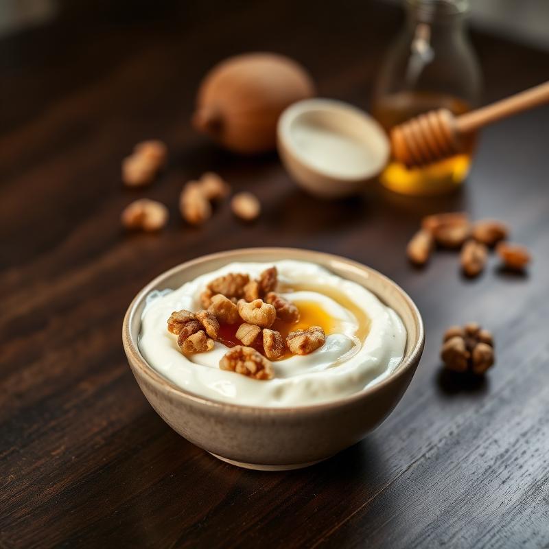 Greek yogurt with honey and walnuts